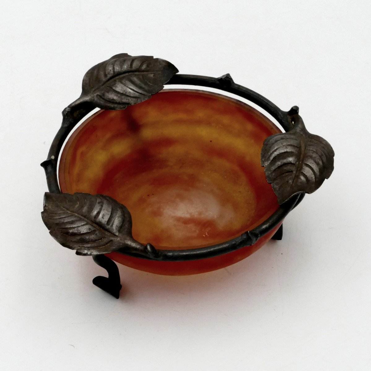 Muller Frères Lunéville, Small Cup, Empty Pocket, Glass Paste, Art Nouveau, Early 20th Century.