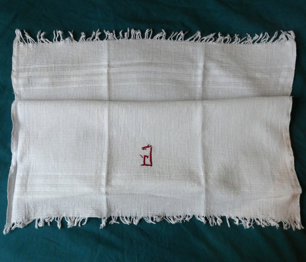 Six Hand Towels, Monogram "j" 3 Colors, Art Deco.-photo-4