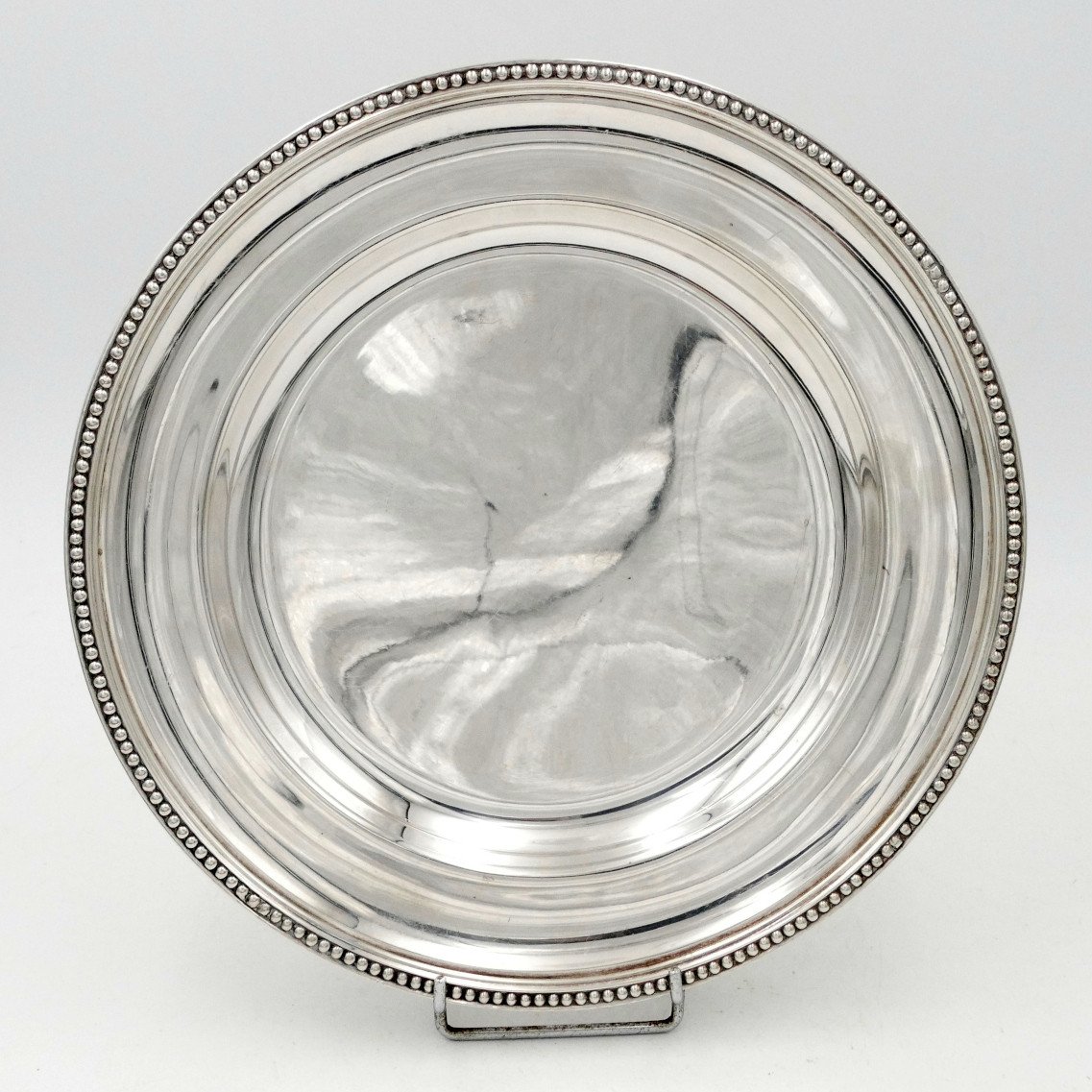 Ercuis, Round Hollow Dish In Silver-plated Metal, 20th Century.-photo-2