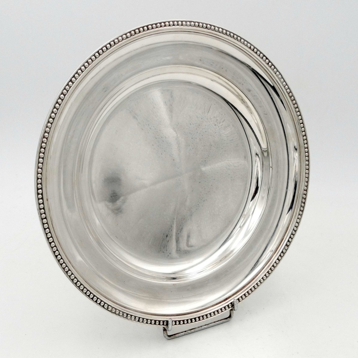 Ercuis, Round Hollow Dish In Silver-plated Metal, 20th Century.-photo-3