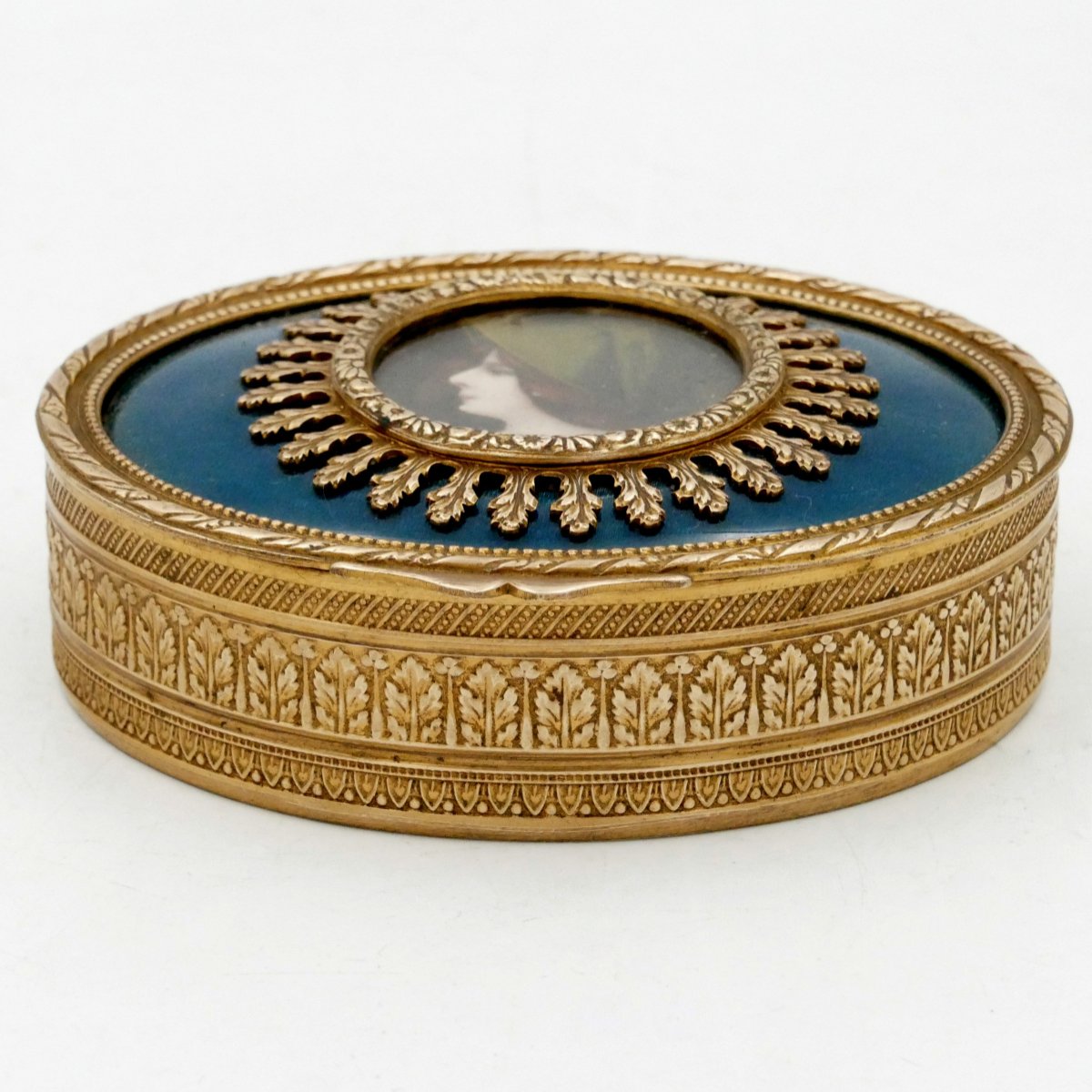 Napoleon III Jewelry Box Decorated With A Miniature, Empire Style, Bronze, And Brass.-photo-1