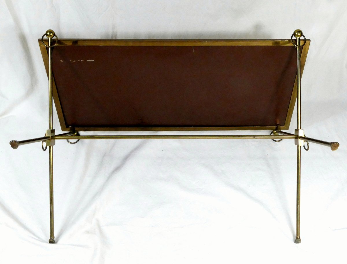 Coffee Table, Bronze And Brass, Gold Leaf Top, In The Style Of Maison Jansen, 1970.-photo-8