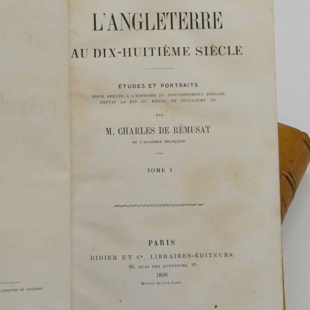 Rémusat (ch De), England In The Eighteenth Century, 2/2, Original Edition, 1856.-photo-2