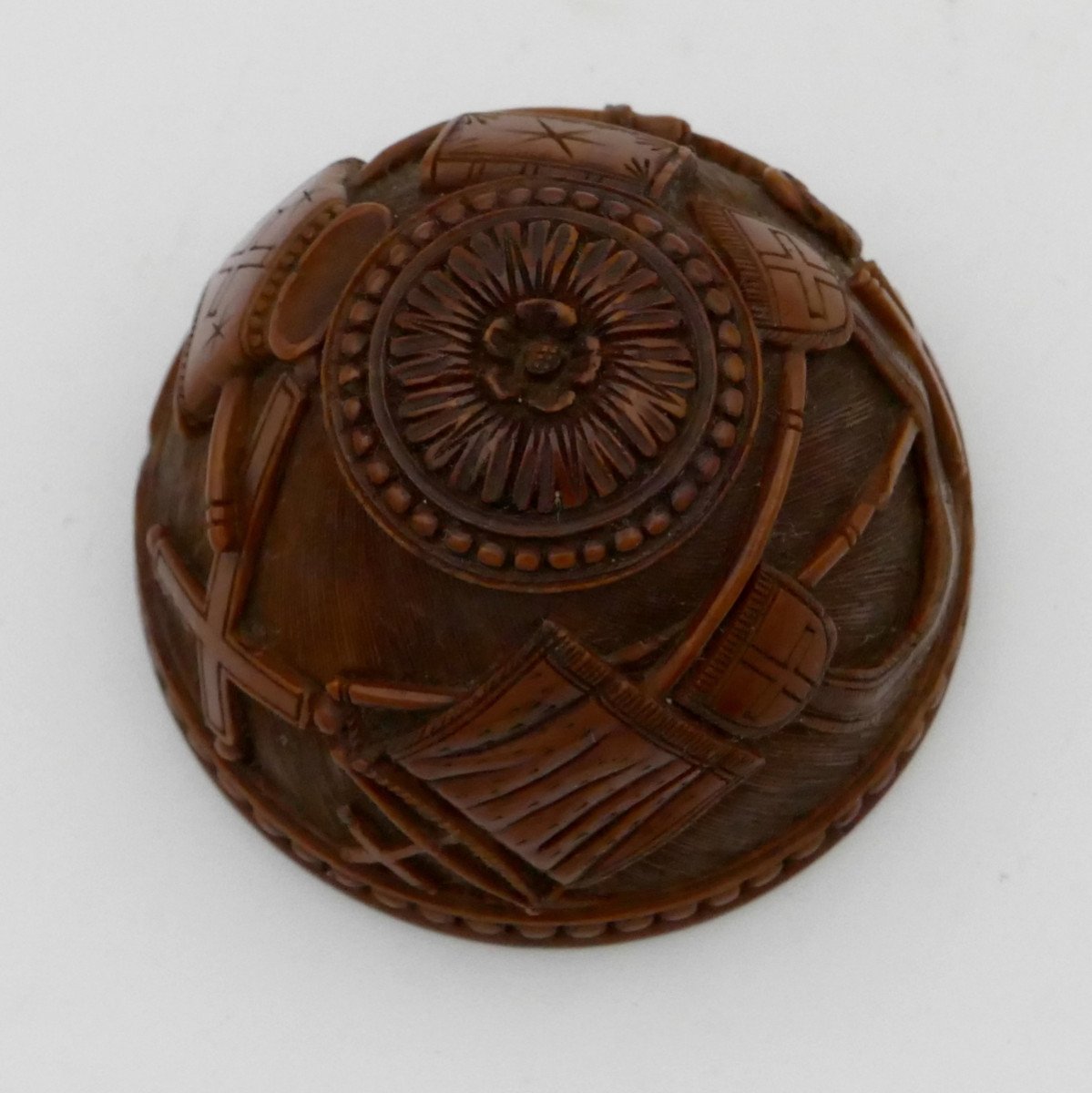 Exceptional Egg In Carved Corozo, Rosary, Christianity, Early Nineteenth.-photo-7