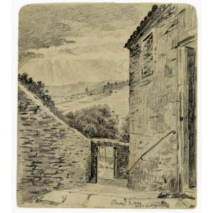 “view Of Privas”, Graphite Drawing, Alex Jorio, July 1942.