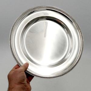 Ercuis, Round Hollow Dish In Silver-plated Metal, 20th Century.