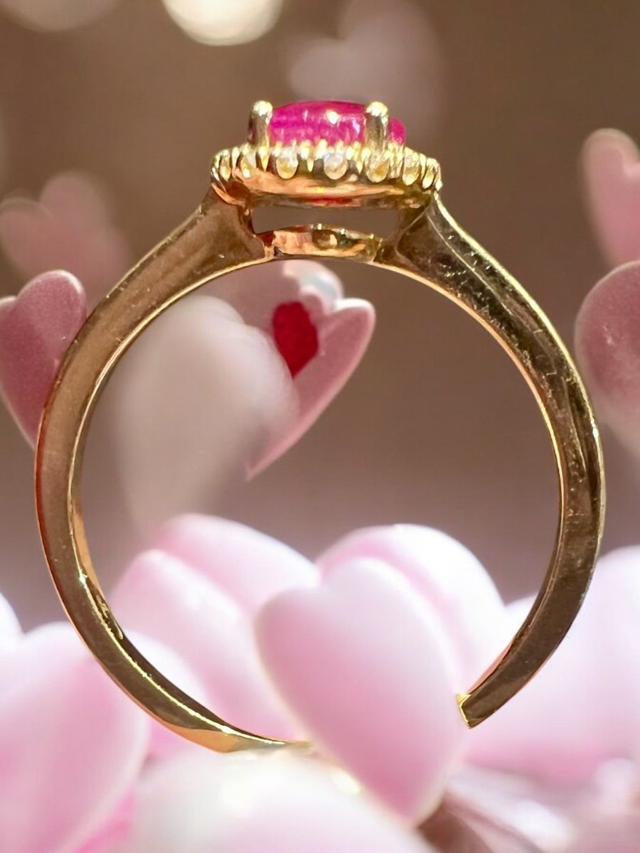 Ruby Ring Surrounded By Diamonds-photo-3