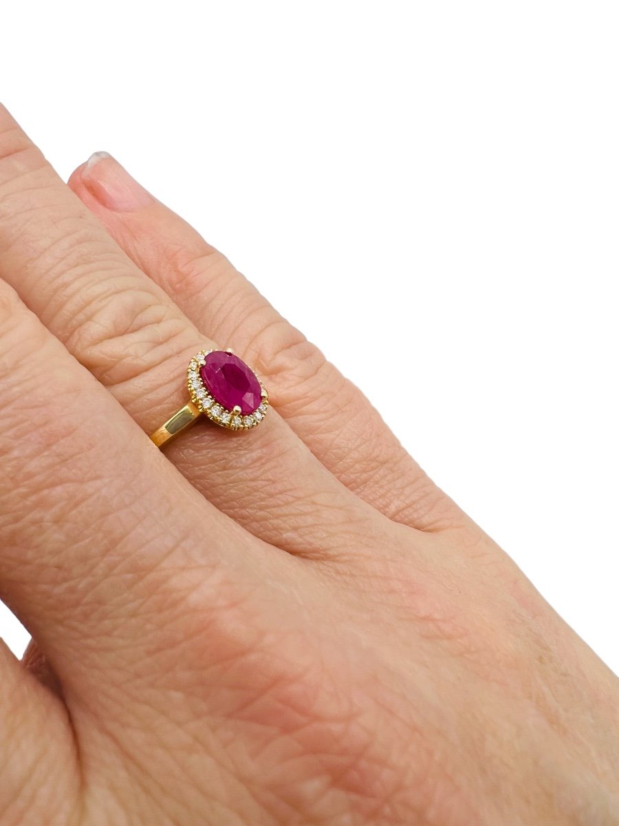 Ruby Ring Surrounded By Diamonds-photo-3