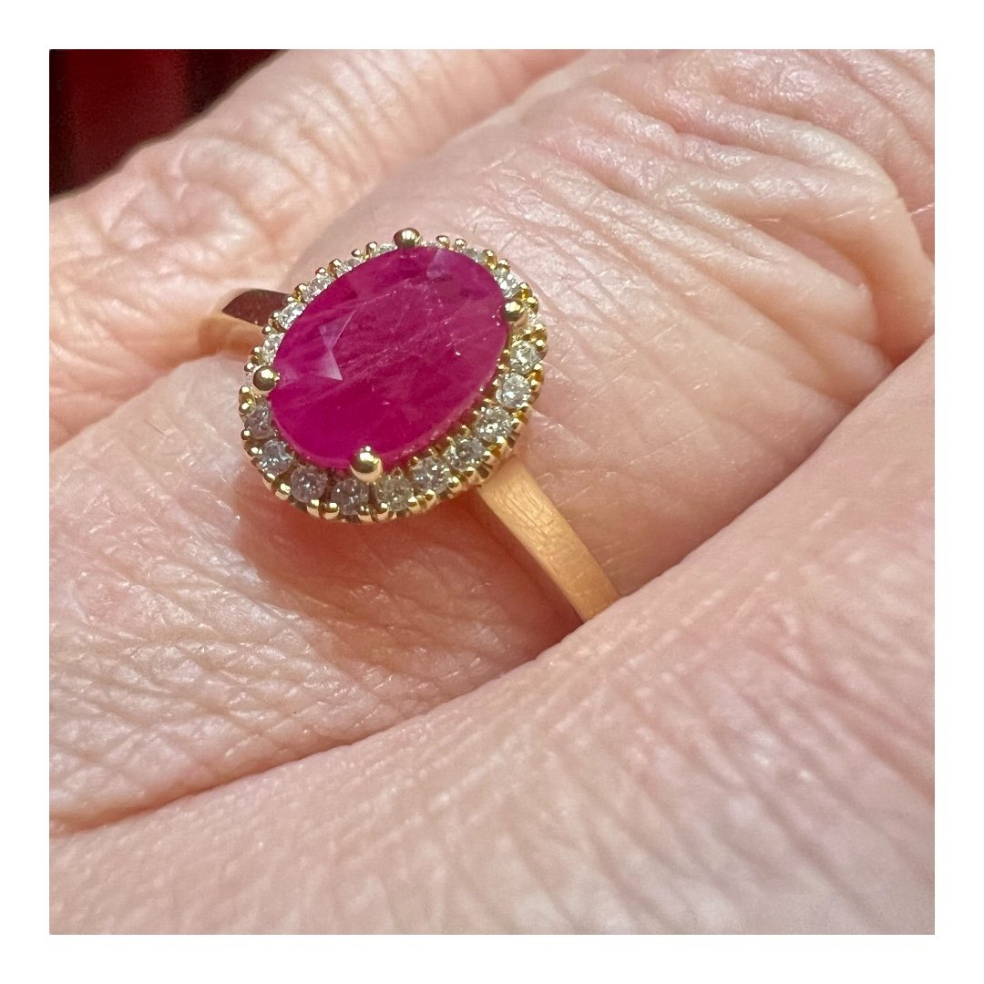 Ruby Ring Surrounded By Diamonds-photo-2