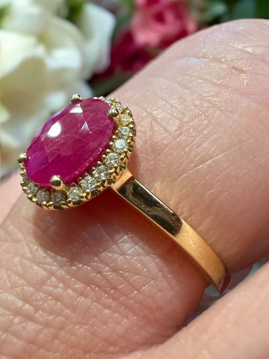 Ruby Ring Surrounded By Diamonds-photo-1