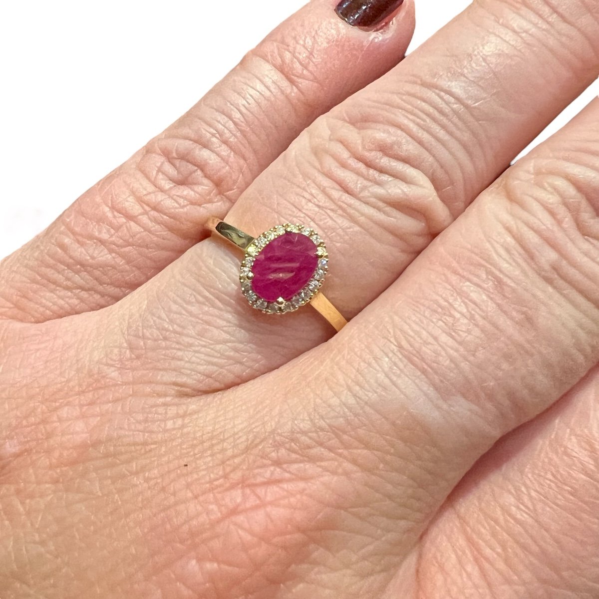 Ruby Ring Surrounded By Diamonds-photo-4