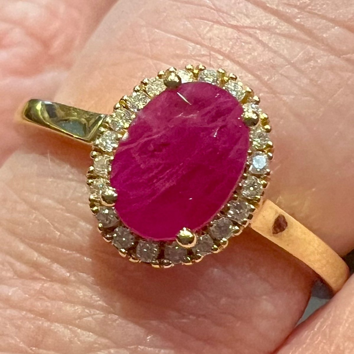 Ruby Ring Surrounded By Diamonds-photo-6