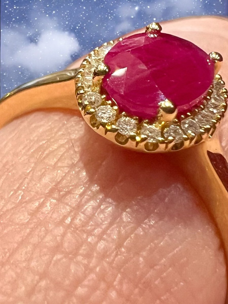 Ruby Ring Surrounded By Diamonds-photo-8