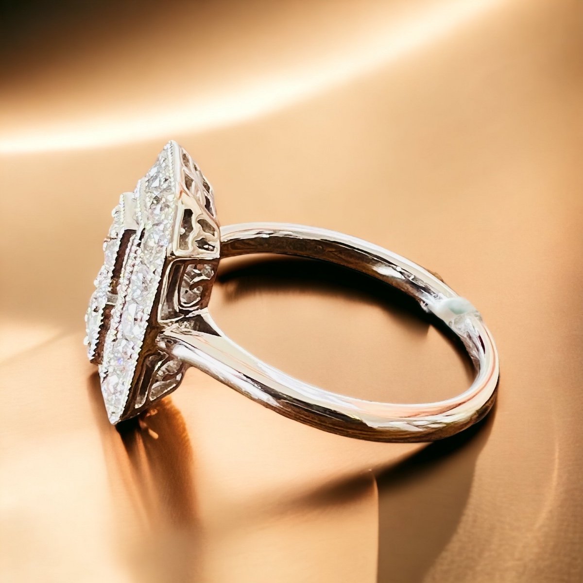 Ring In 18 Carat White Gold Set With A Paving Of Brilliants-photo-2