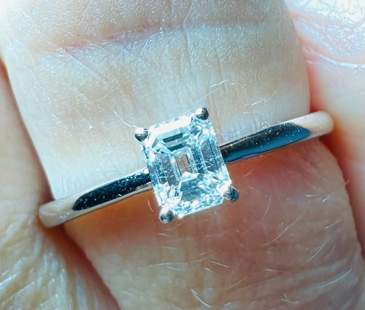 Rectangle Diamond Set Ring, 18 Carat Gold-photo-3