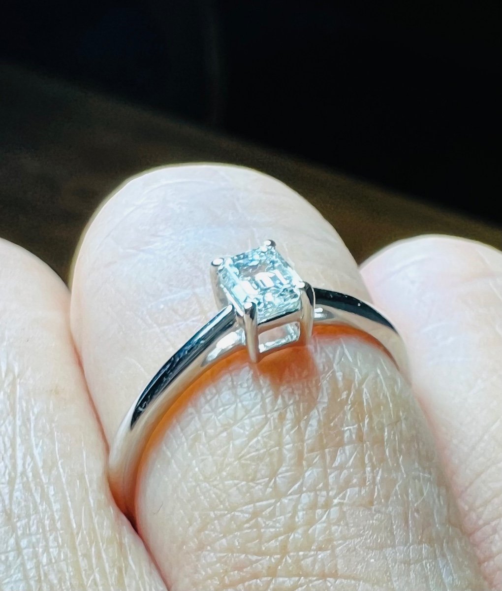 Rectangle Diamond Set Ring, 18 Carat Gold-photo-4