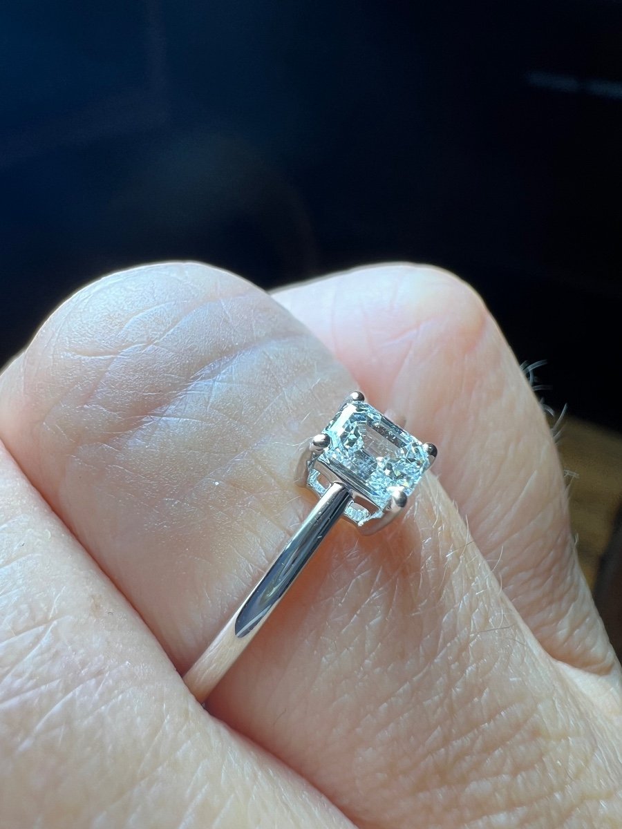 Rectangle Diamond Set Ring, 18 Carat Gold-photo-3