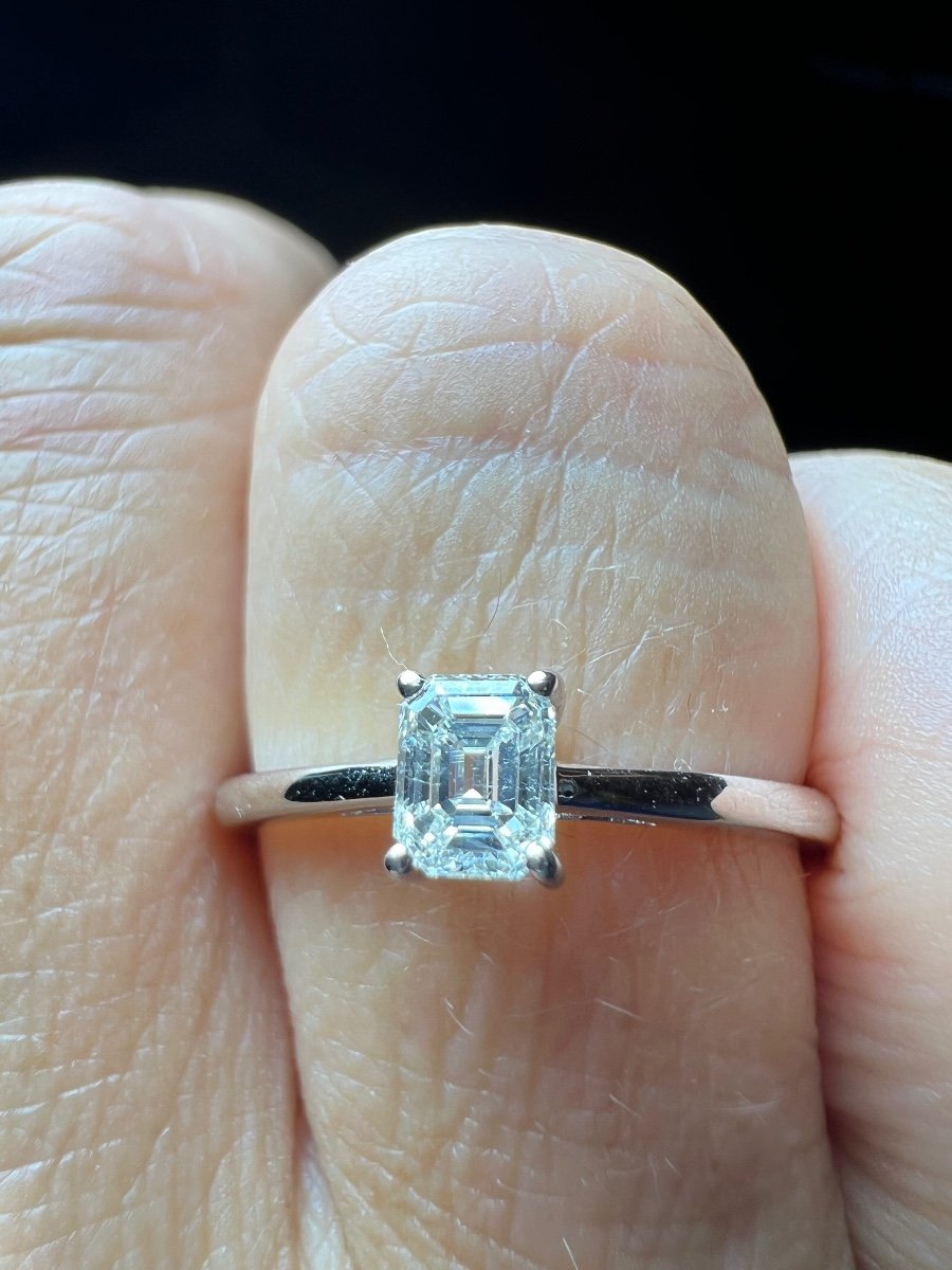 Rectangle Diamond Set Ring, 18 Carat Gold-photo-4