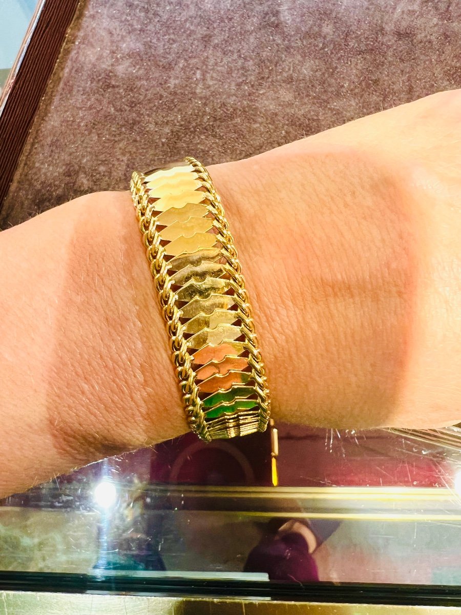 Bracelet En Or Jaune 18 Carat époque 1950-photo-5