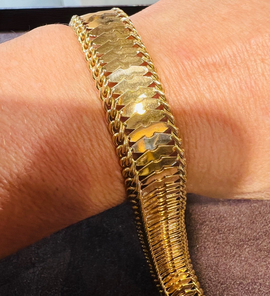 Bracelet En Or Jaune 18 Carat époque 1950-photo-7