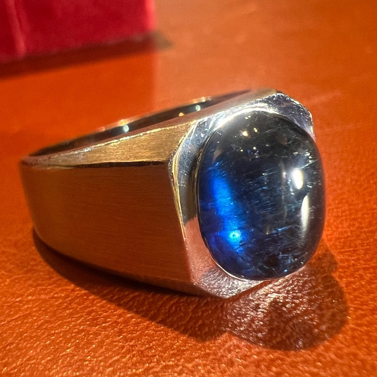 Bague Tourmaline Bleue, Or Blanc 18 Ct -photo-2