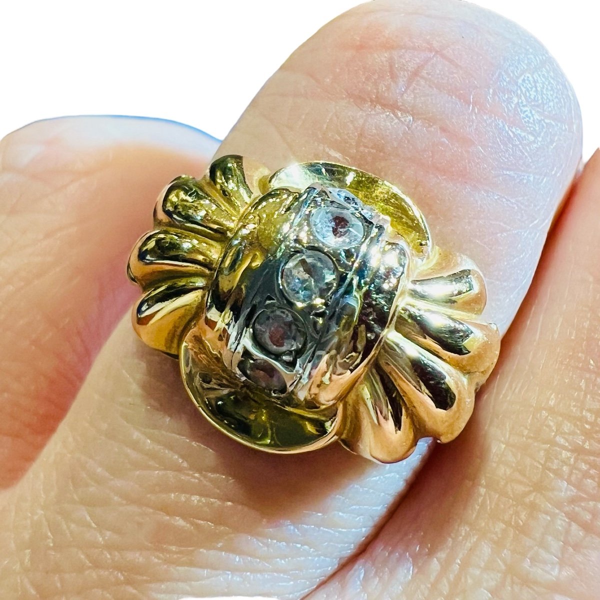 Ring 1950s 18-carat Gold -photo-3