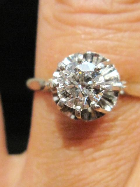 Bague ancienne or 18ct bague diamant "Taille Ancienne" 0.45ct-photo-2