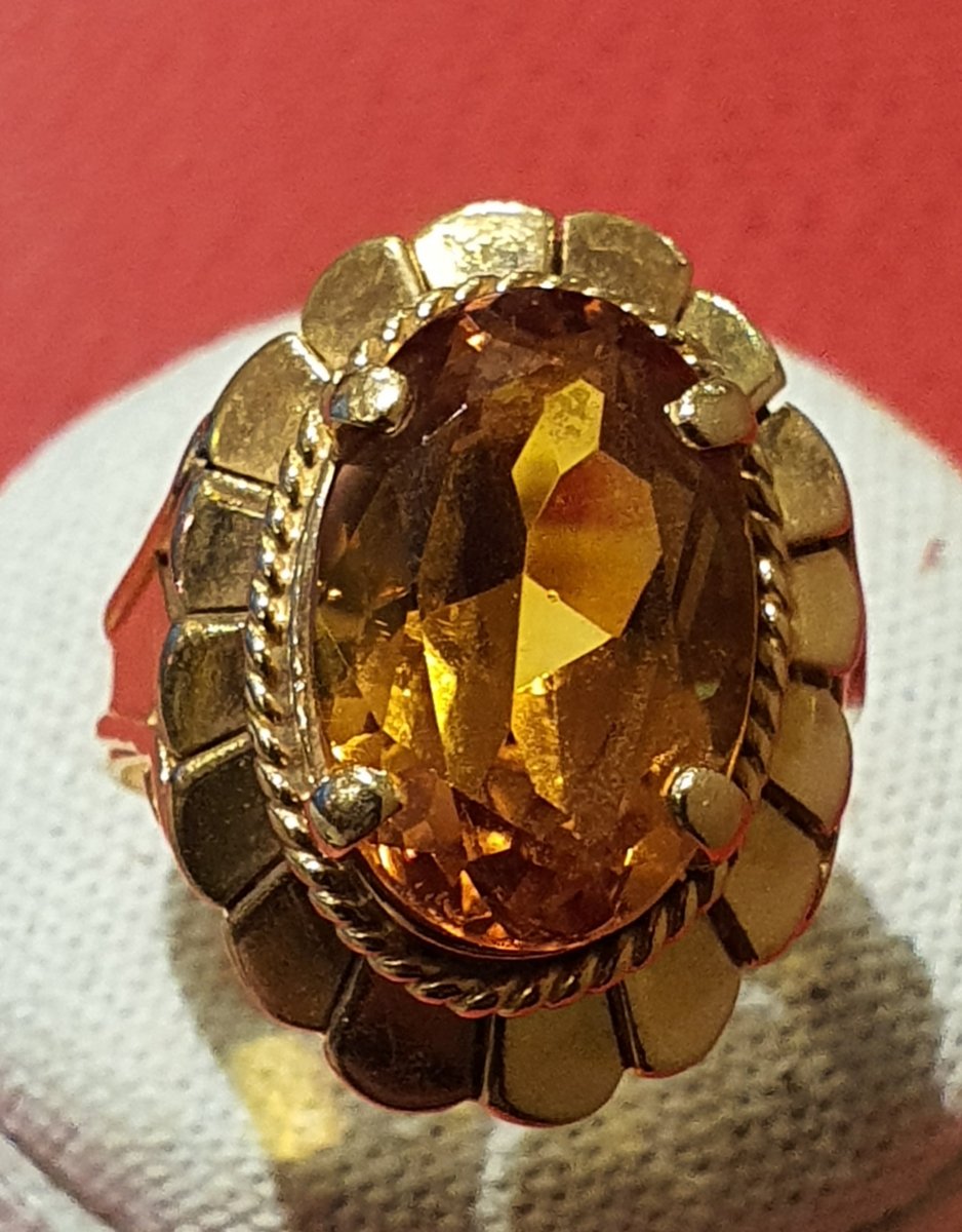 18ct Gold Ring Set With A Citrine-photo-1