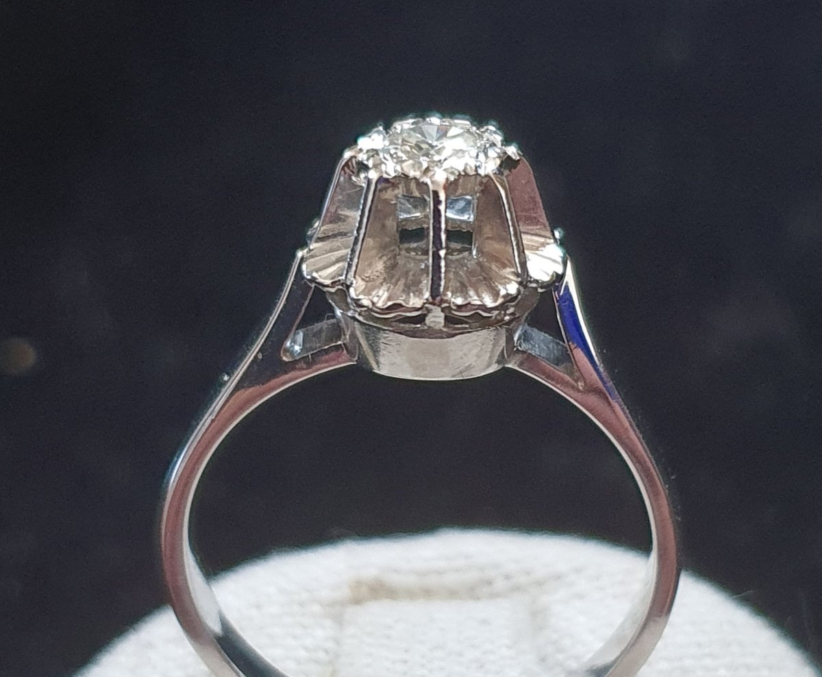 18ct Gold Ring Set With An Old Cut Diamond-photo-4