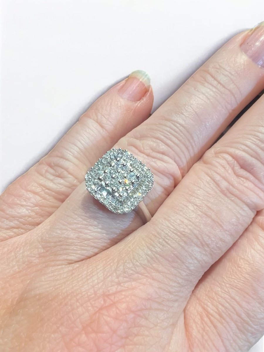 bague en or 18ct sertie d un pavage de diamants-photo-4