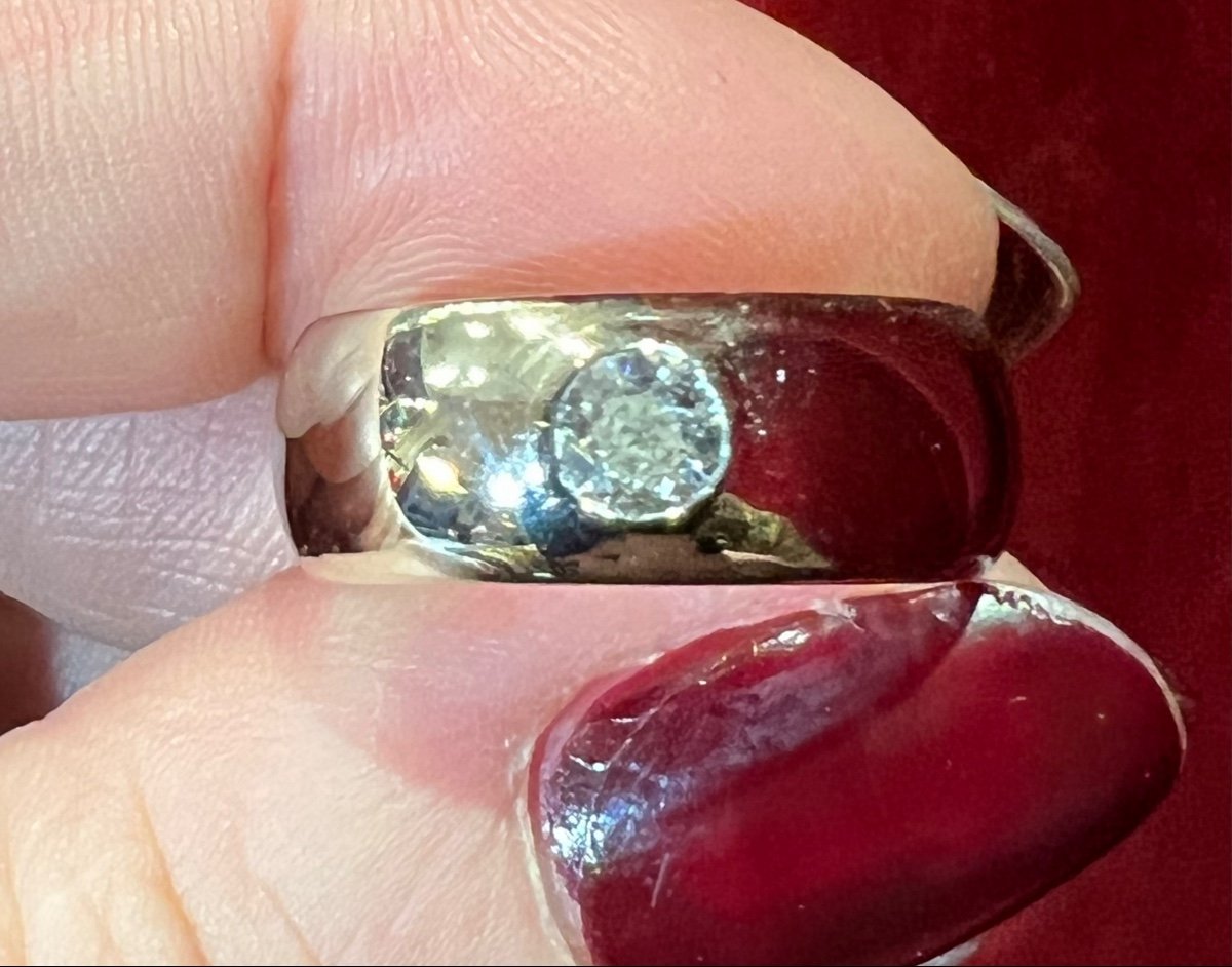 Bague Or 18ct Sertie D Un Diamant -photo-4