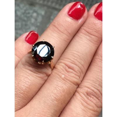 Bague Or 18ct Sertie Grenat 