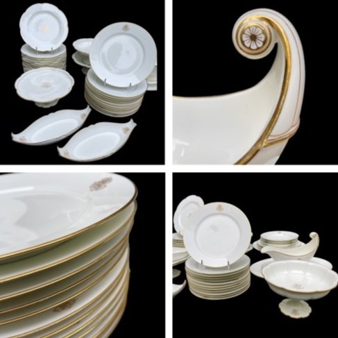 Napoleon III Sèvres Porcelain Table Service White And Gold Monogram D  