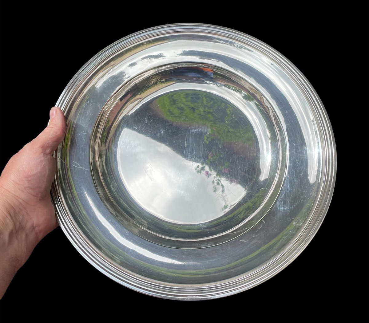 Large Round Netting Serving Dish From House Ercuis In Silver-silver Metal Silverware Goldworks -photo-7