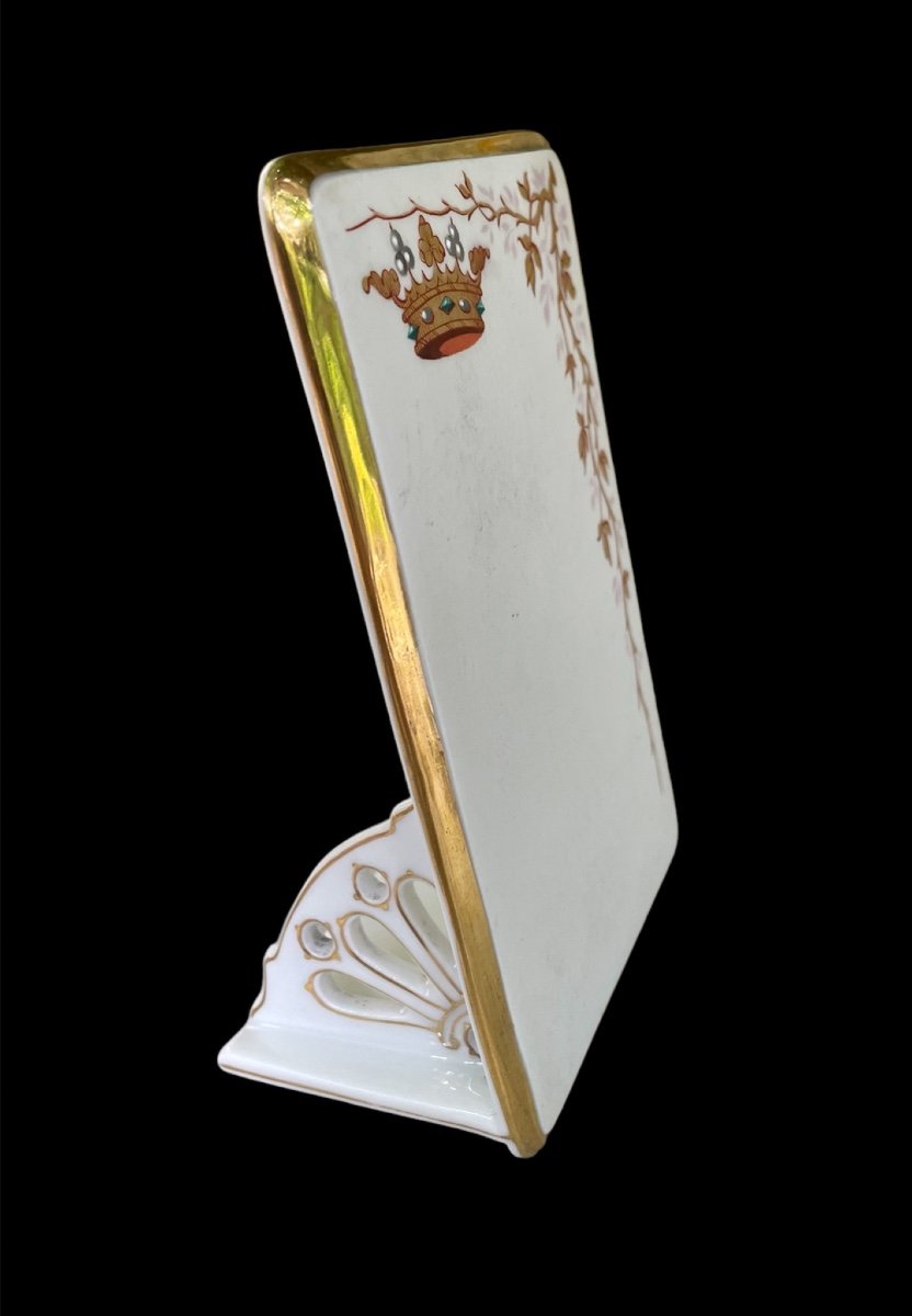 Menu Holder In Paris Porcelain Crown Marquis Noblesse Marquisate Noble Aristocracy-photo-2