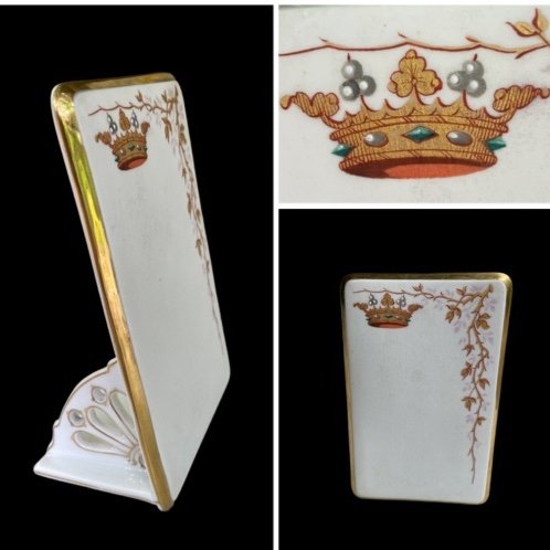 Menu Holder In Paris Porcelain Crown Marquis Noblesse Marquisate Noble Aristocracy