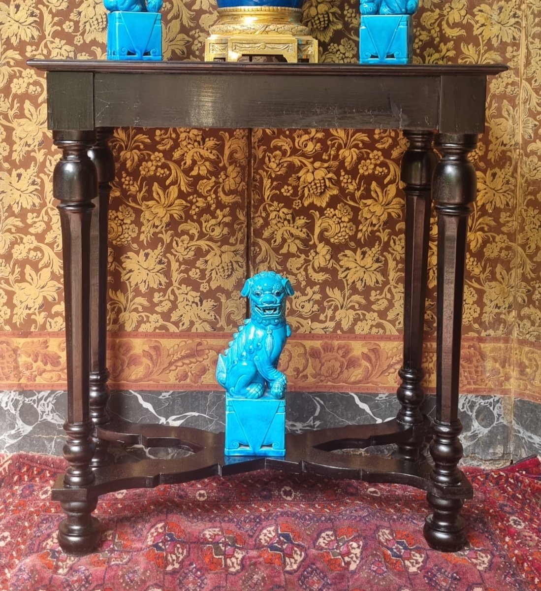 Napoleon III Period Blackened Wooden Console -photo-8