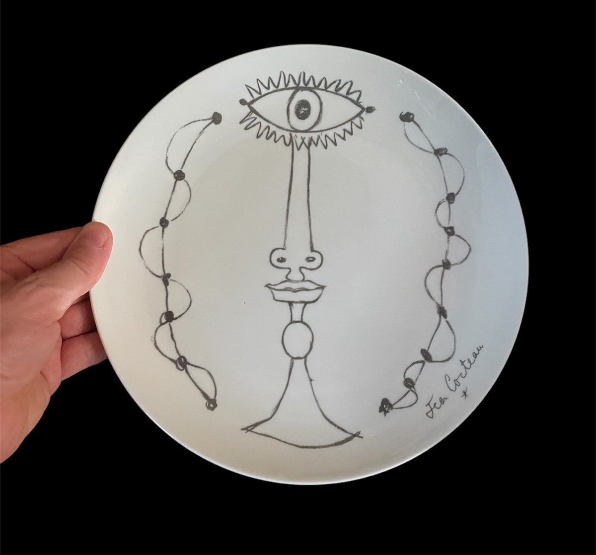 Jean Cocteau Plate Agiraud & Brousseau Edition Limoges Porcelain Design France  -photo-2