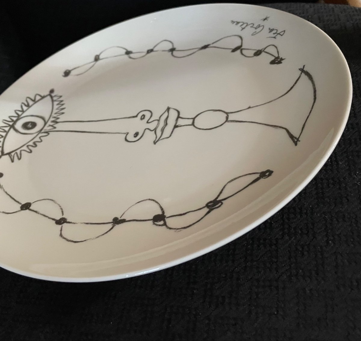 Jean Cocteau Plate Agiraud & Brousseau Edition Limoges Porcelain Design France  -photo-6