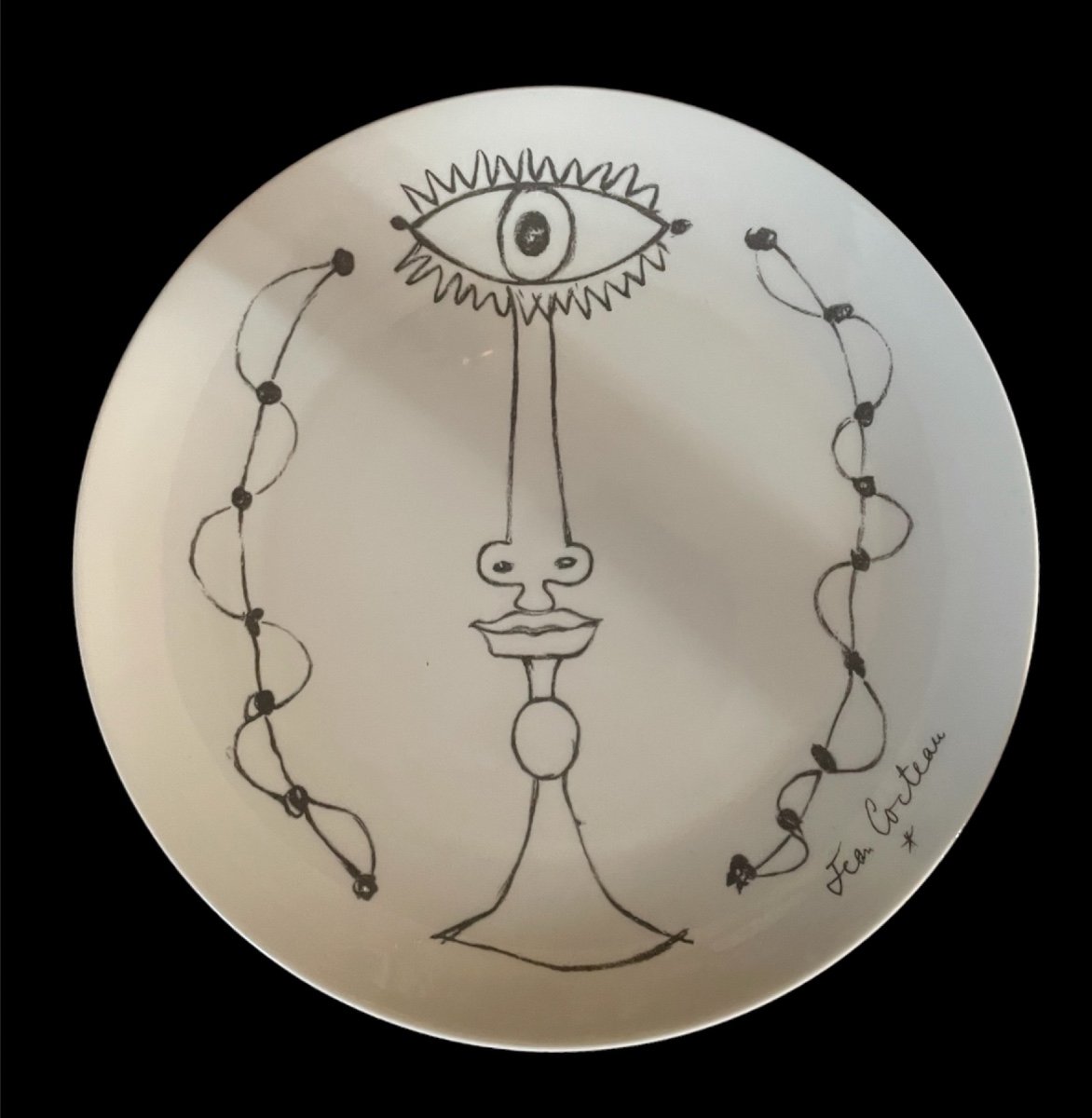 Jean Cocteau Plate Agiraud & Brousseau Edition Limoges Porcelain Design France  