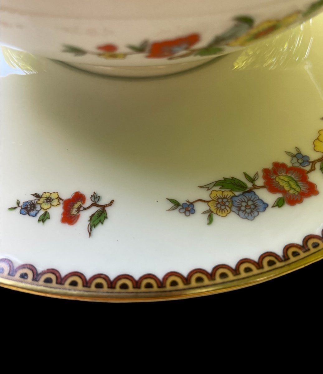 Limoges Porcelain Sauce Boat From Maison Raynaud Vieux Chine Porcelain France-photo-2