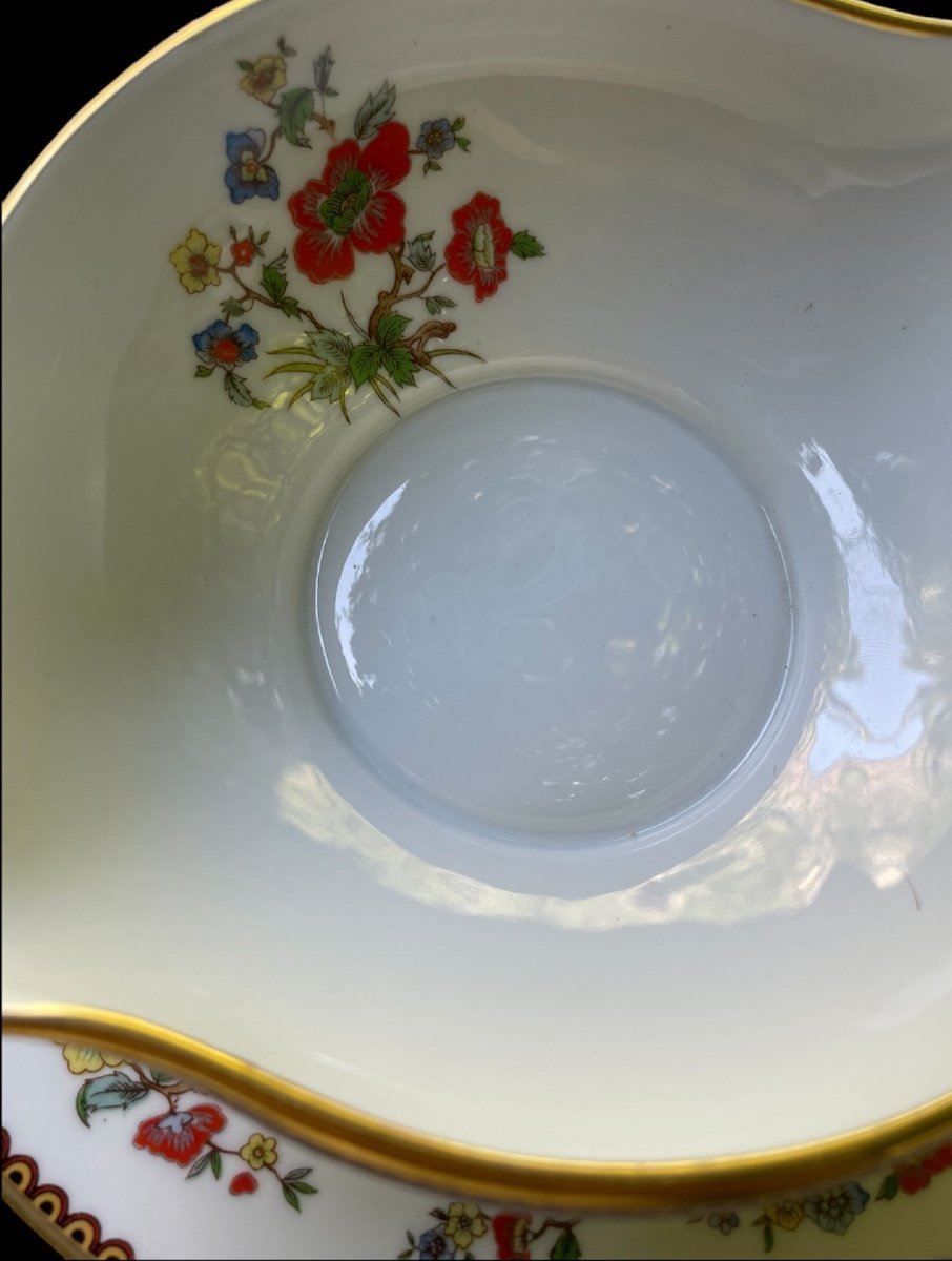 Limoges Porcelain Sauce Boat From Maison Raynaud Vieux Chine Porcelain France-photo-3