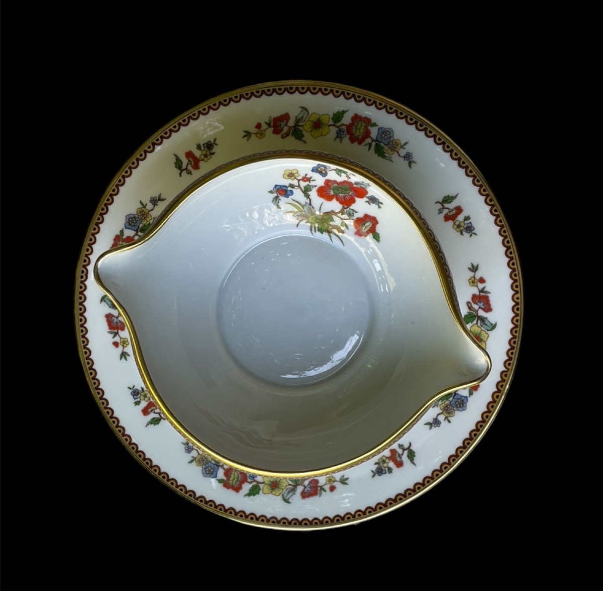 Limoges Porcelain Sauce Boat From Maison Raynaud Vieux Chine Porcelain France-photo-2