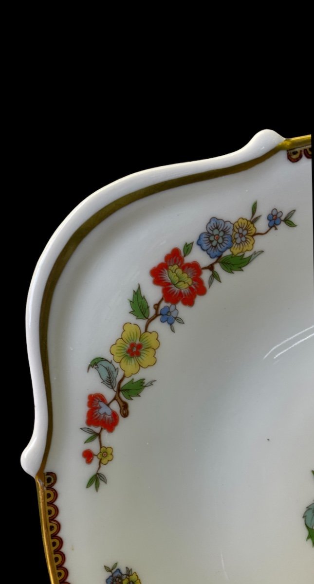 Long Dish In Limoges Porcelain From Maison Raynaud Vieux Chine Porcelain France"-photo-3