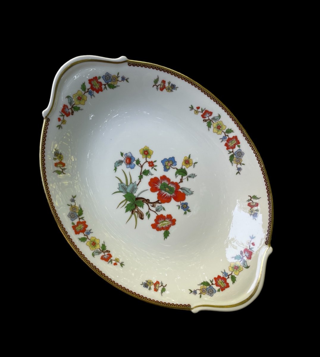 Long Dish In Limoges Porcelain From Maison Raynaud Vieux Chine Porcelain France"