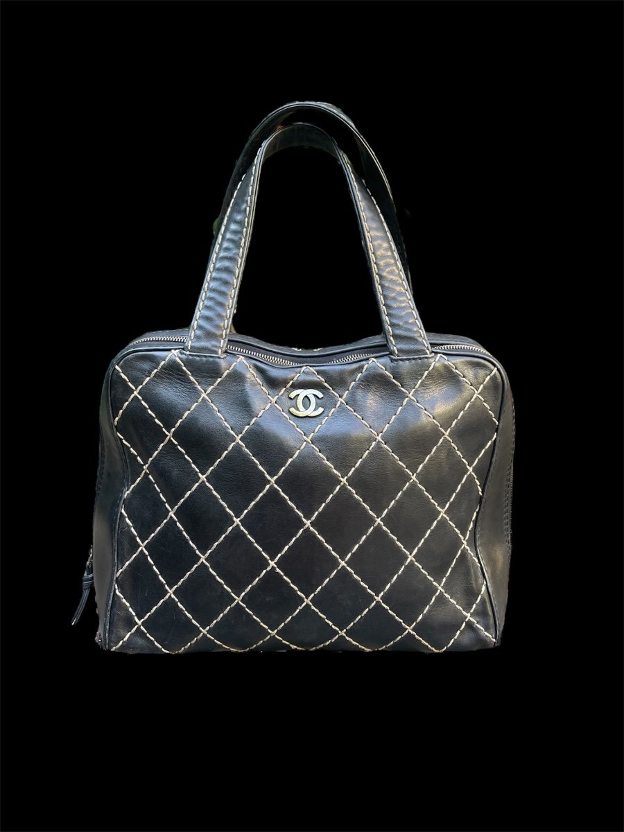 SAC CHANEL WILD STITCH KARL LAGERFELD COCO CHANEL MAROQUINNERIE  CUIR -photo-2