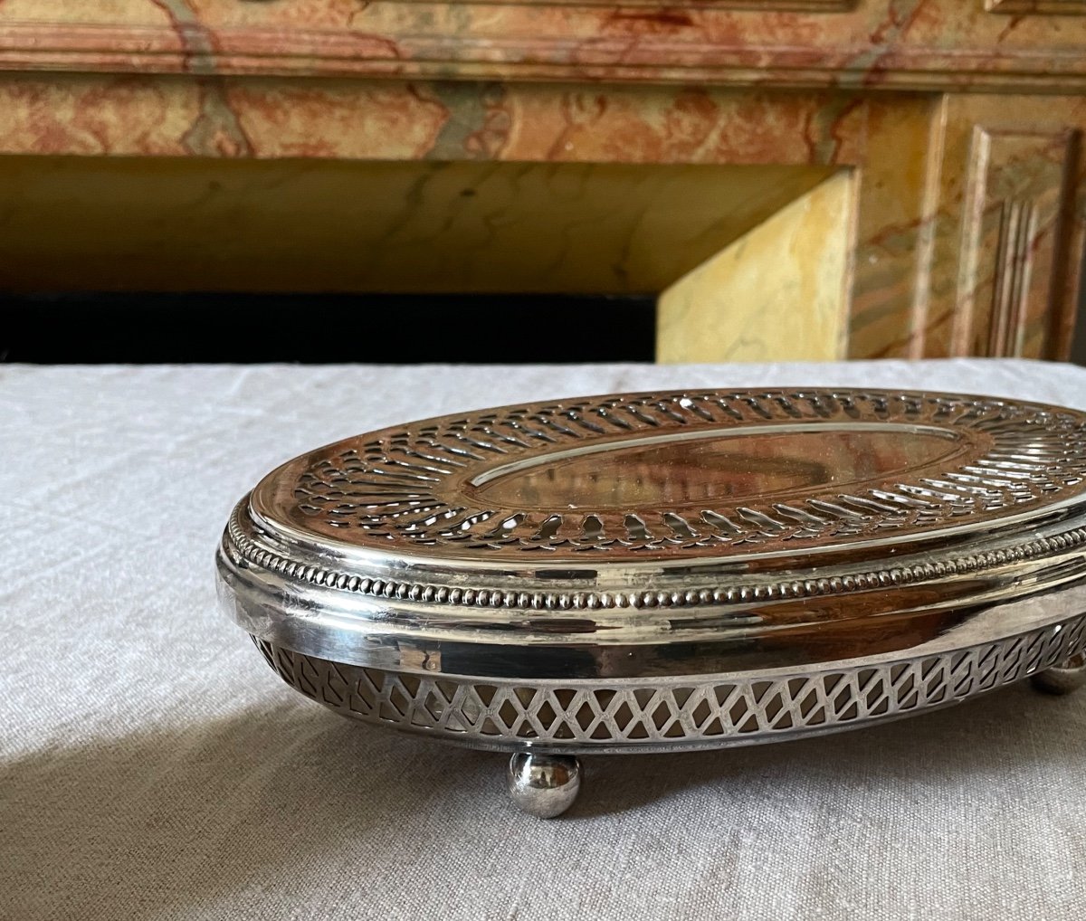 Christofle Silver-plated Metal Dish Warmer Silverware Dish Warmer Warming Table Art -photo-4