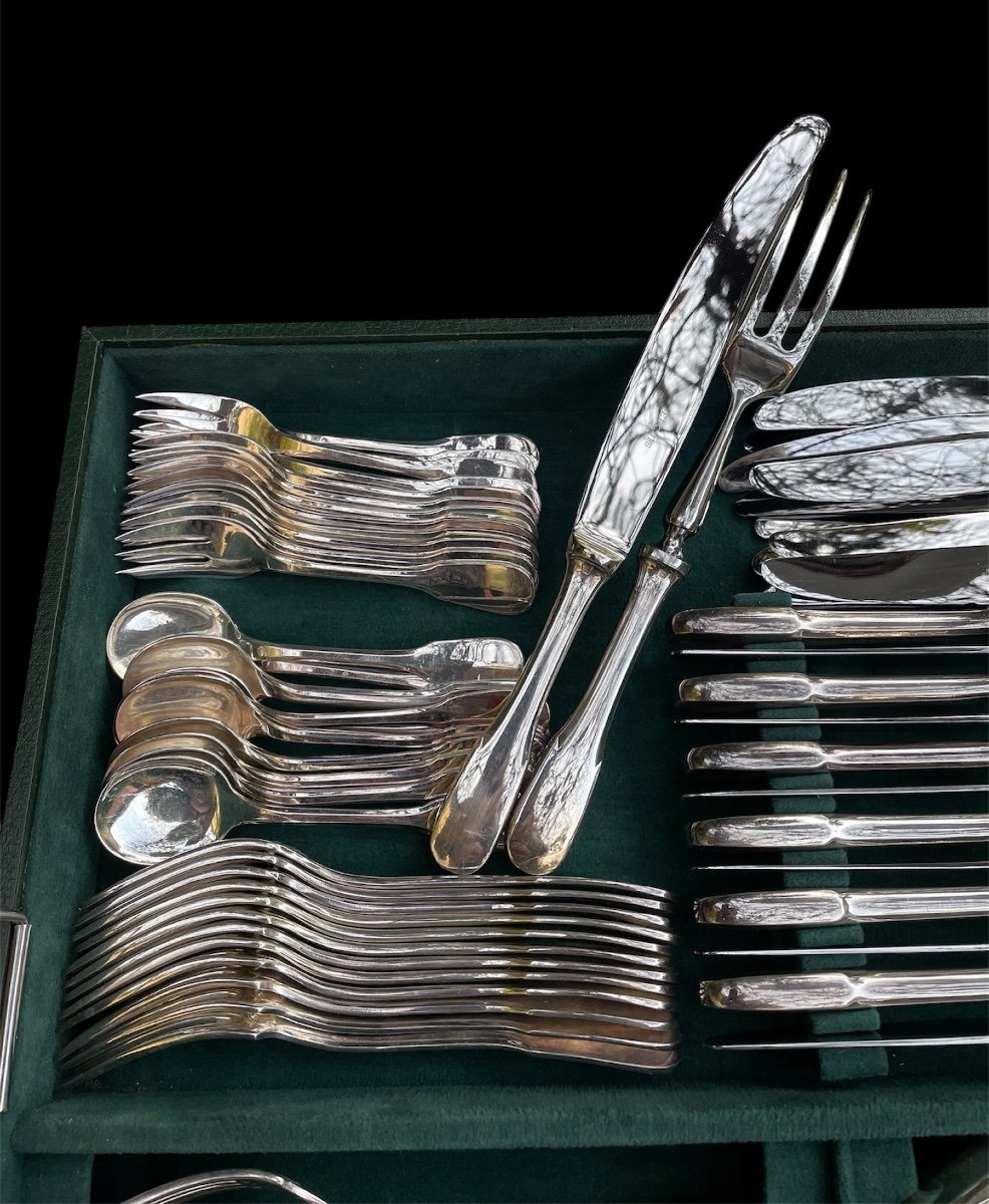 Ercuis Uniplat Model Cutlery Set In Silver-plated Metal Silverware Tableware -photo-3