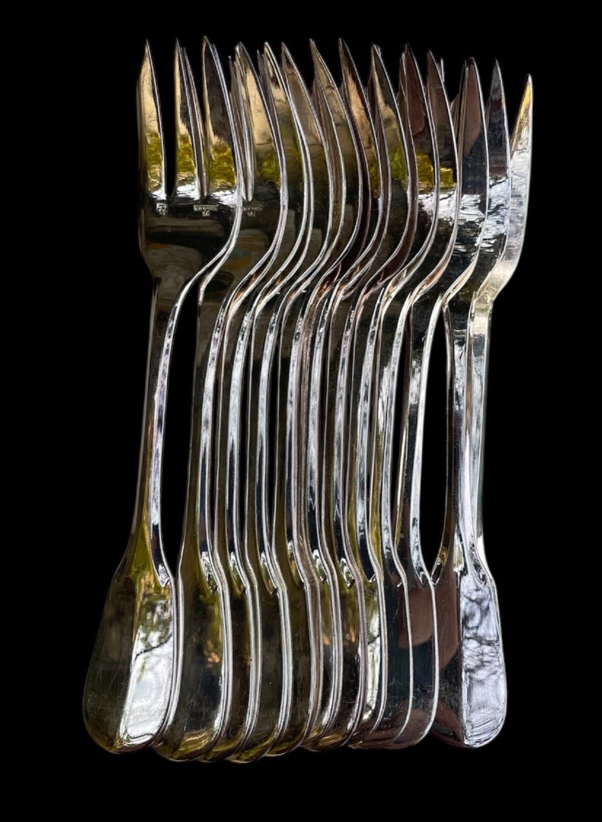 Ercuis Uniplat Model Cutlery Set In Silver-plated Metal Silverware Tableware -photo-6