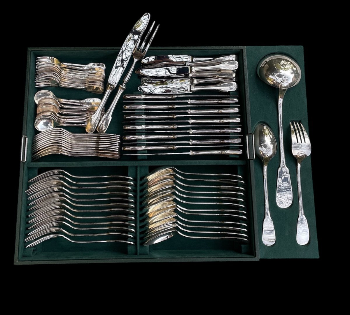 Ercuis Uniplat Model Cutlery Set In Silver-plated Metal Silverware Tableware 